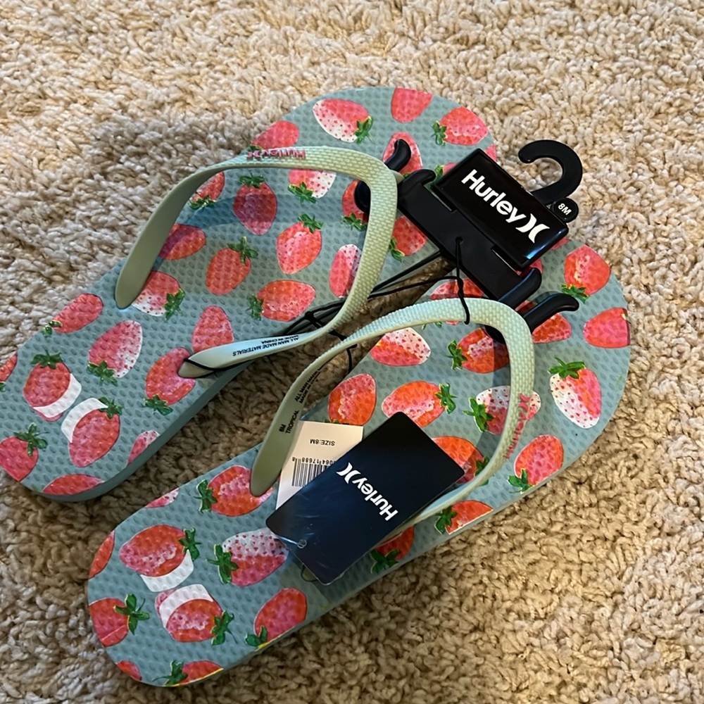 Hurley blue flip-flops brand new size 8